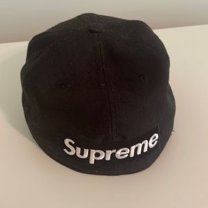 Supreme New Era Hat - Black -Size 7 3/